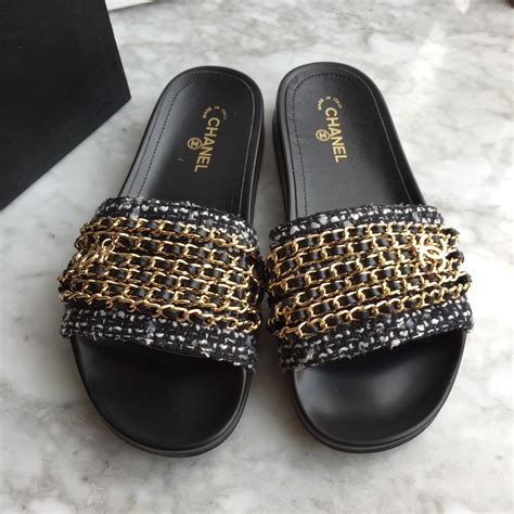 chanel dames slippers|chanel slippers price.